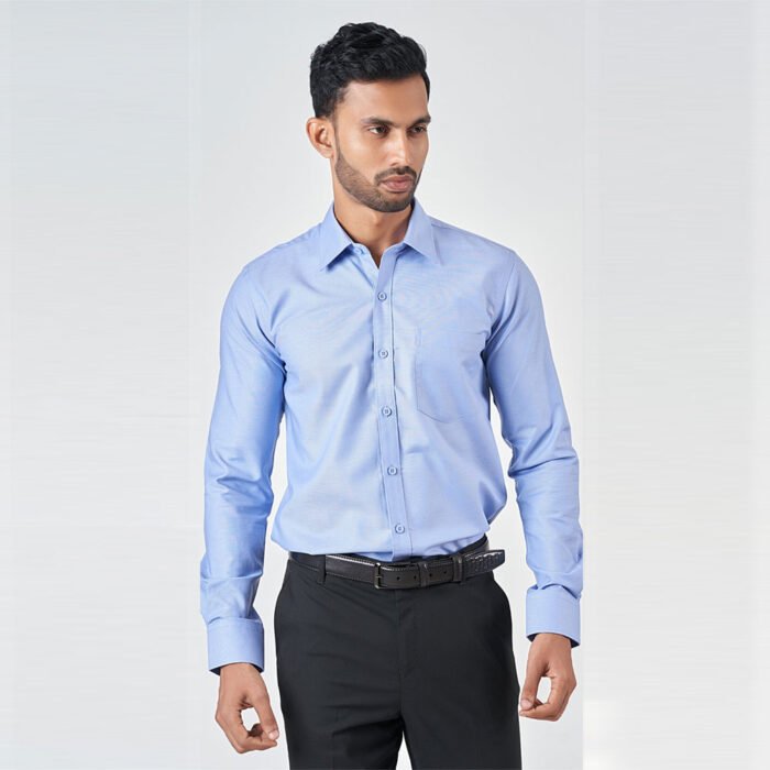 Le Bond Purple Club Men’s Medium Blue Slim Fit Shirt